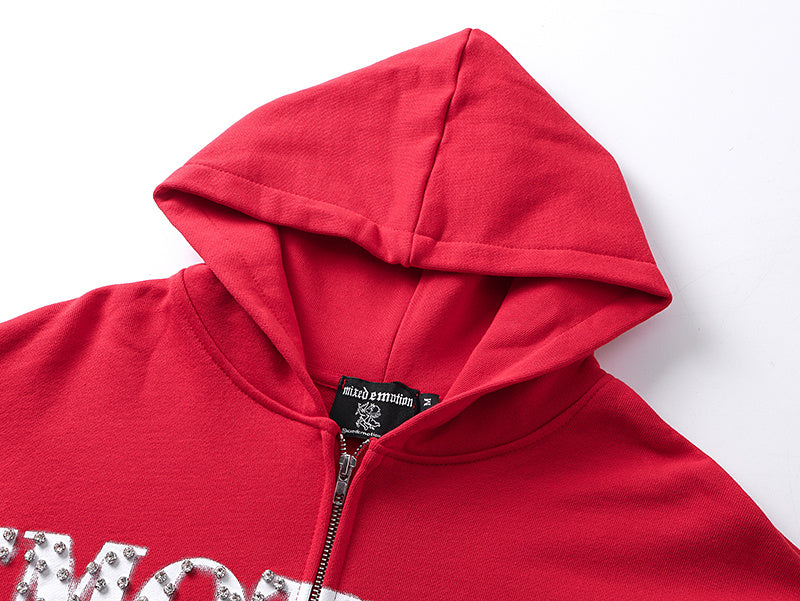Emotions Never Die Zip Hoodie Red
