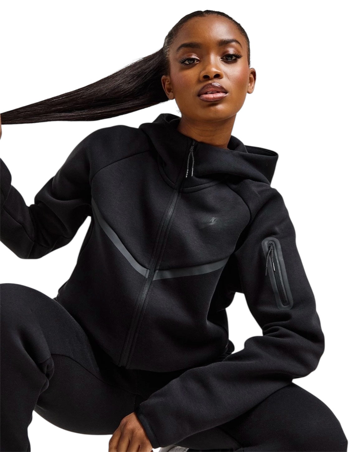 Conjunto Nike Tech Fleece Negro Mujer