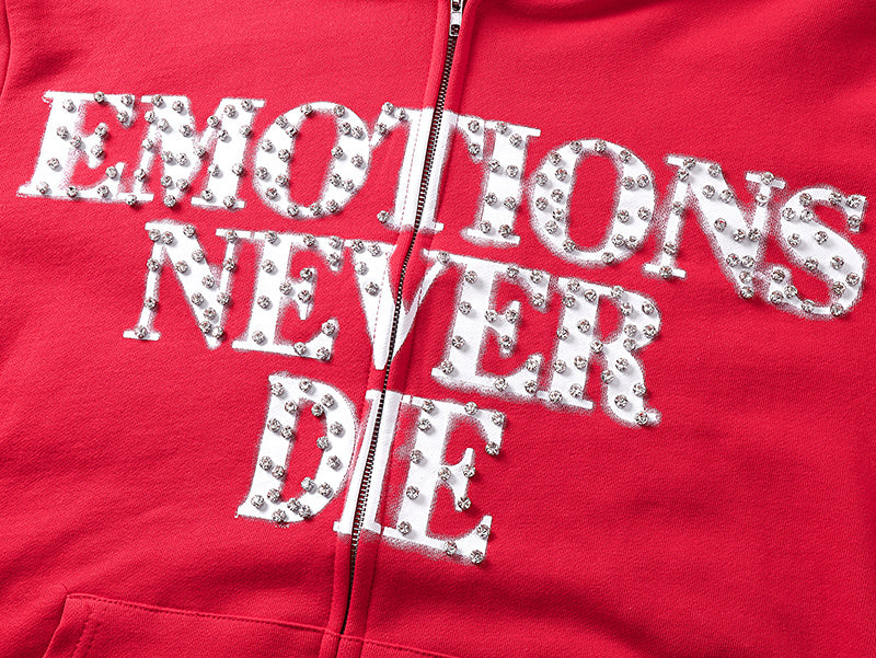 Emotions Never Die Zip Hoodie Red