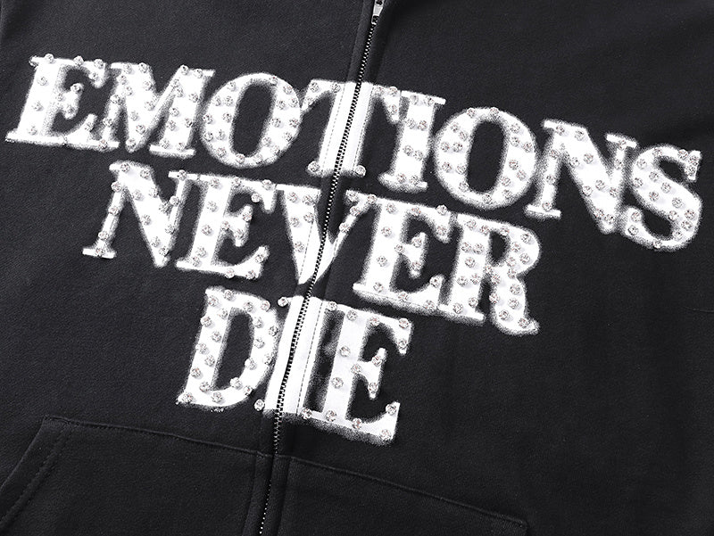Emotions Never Die Zip Hoodie Black