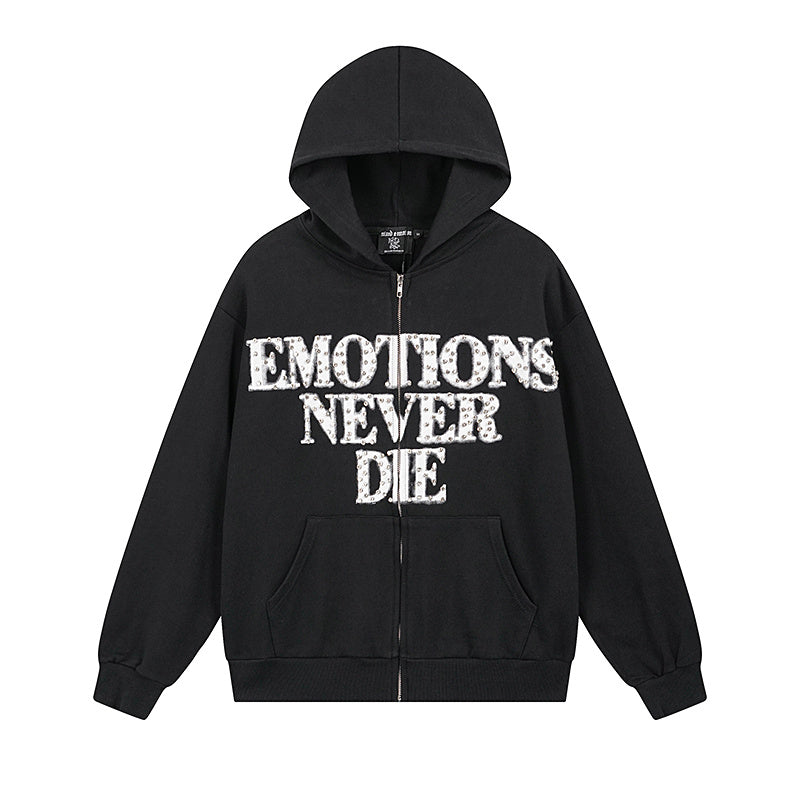 Emotions Never Die Zip Hoodie Black