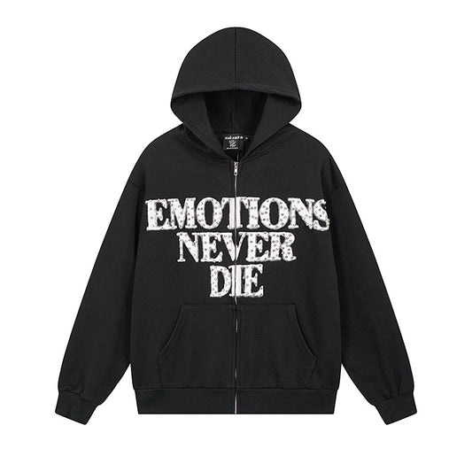 Emotions Never Die Zip Hoodie Black