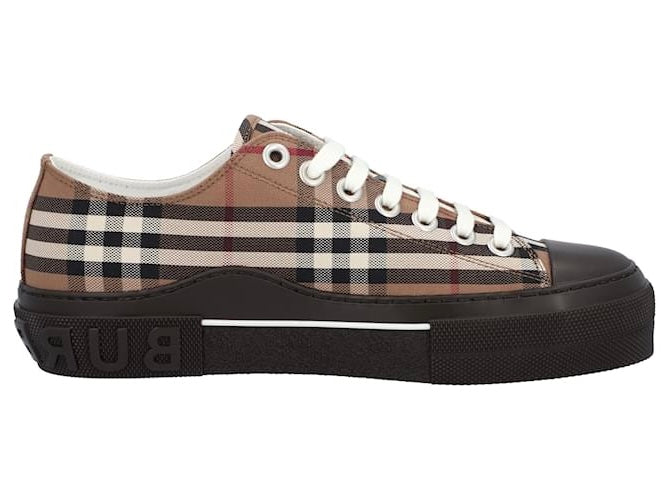 Burberry men jack check sneakers en algodón marrón