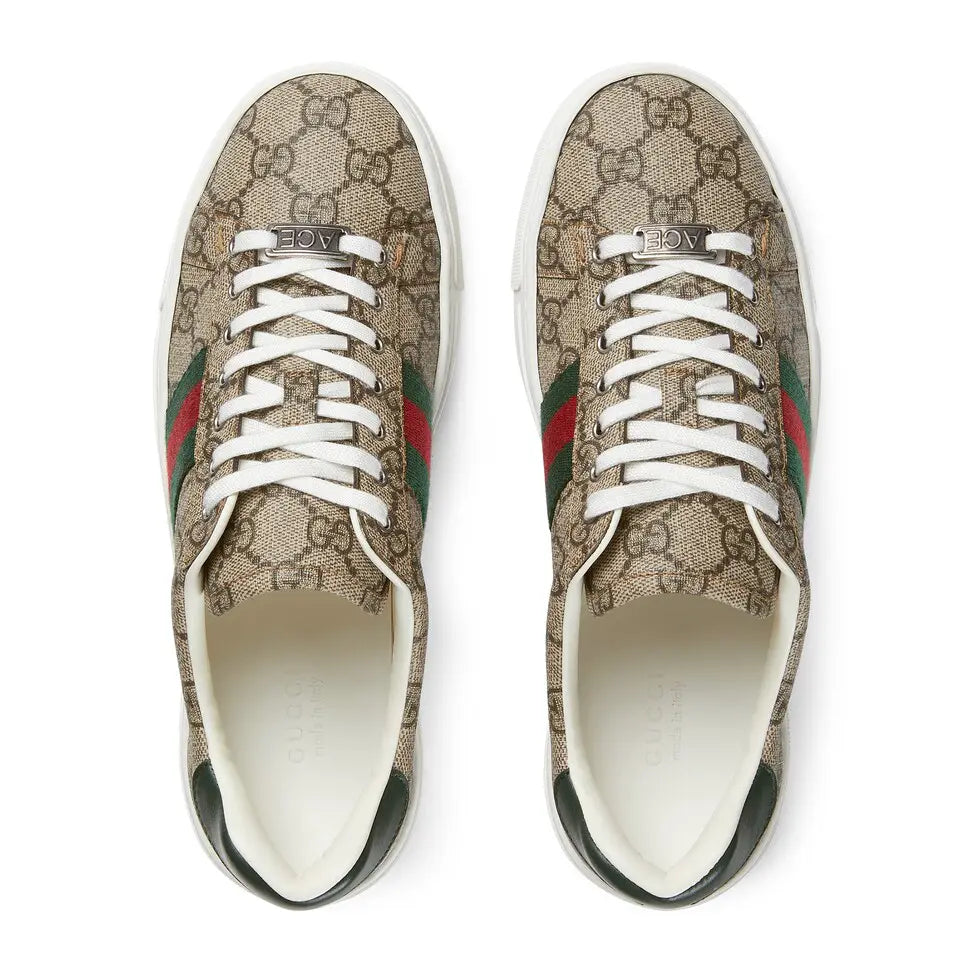 Zapatillas de deporte para mujer con cinturón tejido de la serie Gucci Ace