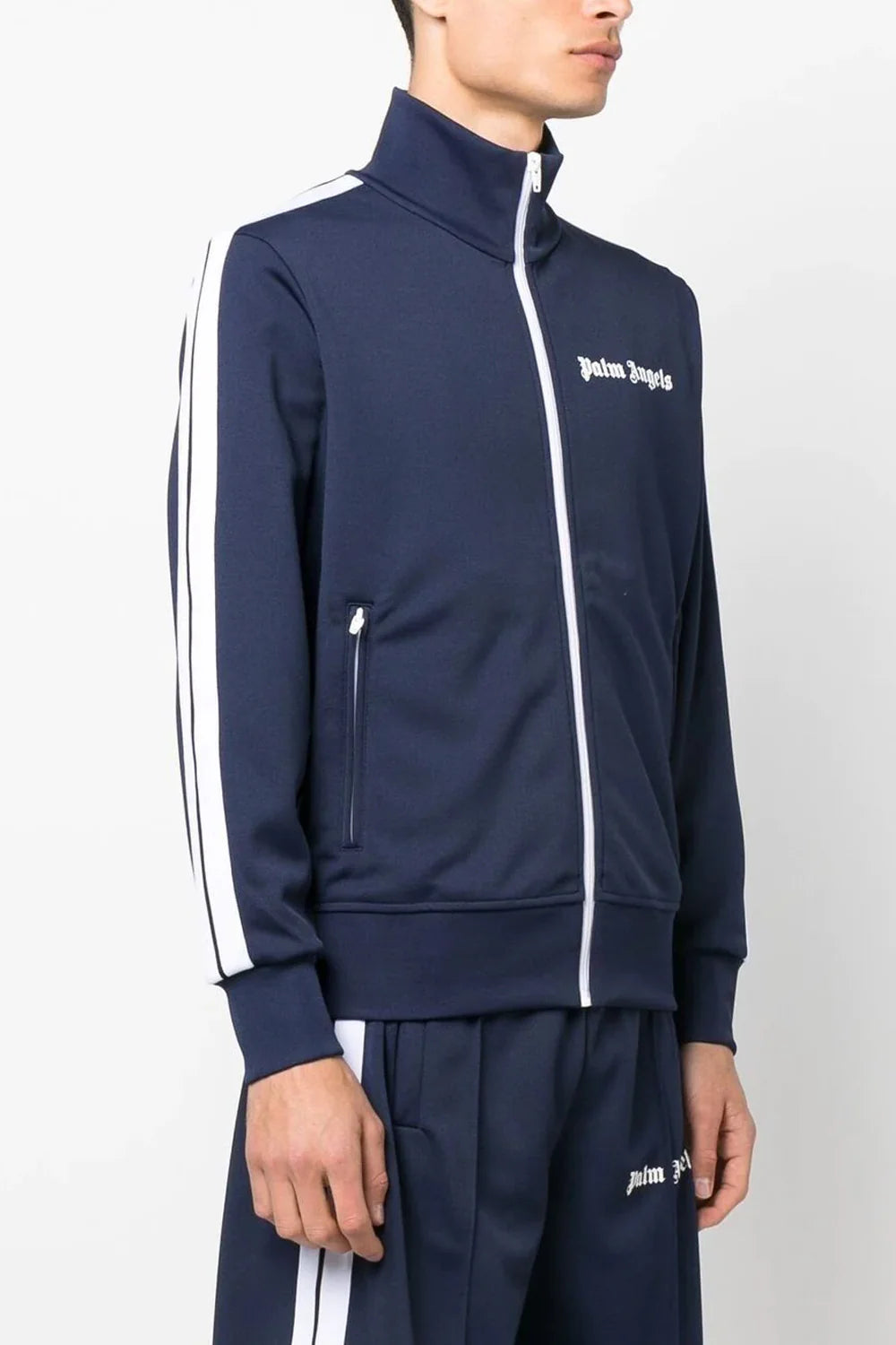 Conjunto Palm Angels Classic side-stripe zipped blue navy